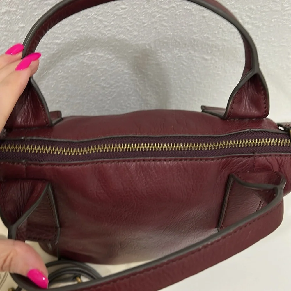 Fossil Emerson Leather Satchel, Double Handle Crossbody Bag - Picture 8 of 17